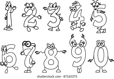 Cartoon Numbers Stock Vector (Royalty Free) 87165373 | Shutterstock