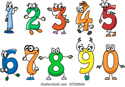 Cartoon Numbers Stock Vector (Royalty Free) 87258544 | Shutterstock