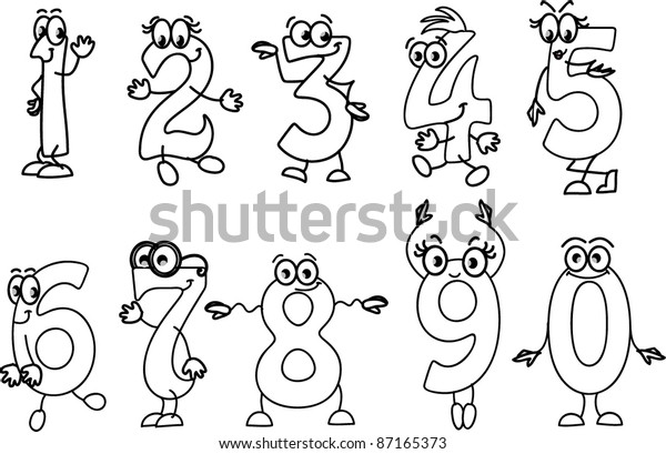 Cartoon Numbers Stock Vector (Royalty Free) 87165373