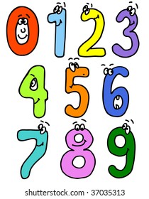 cartoon numbers. add to abc set. vector
