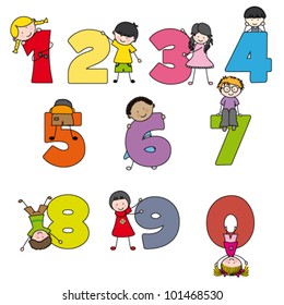 Cartoon numbers and children