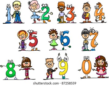 Cartoon Numbers And Children