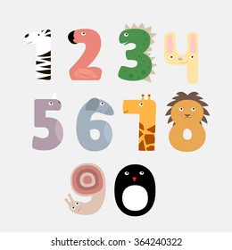 Cartoon numbers like animals