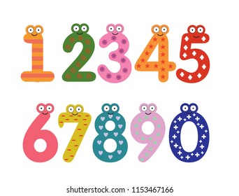 Cartoon numbers set vector