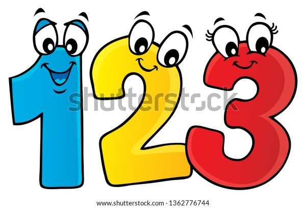 Cartoon Numbers Theme Image 1 Eps10 Stock Vector (Royalty Free) 1362776744