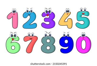 Cartoon numbers theme set 1 - eps10 vector illustration.