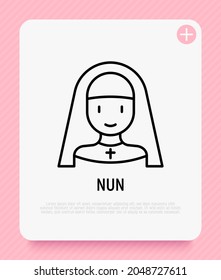 Icono de la línea delgada de dibujos animados. Cristianismo, religión. Ilustración vectorial moderna para avatar.