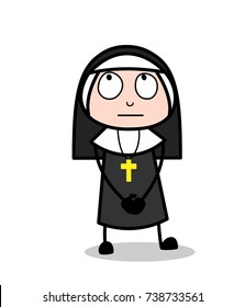 Cartoon Nun Thinking Face