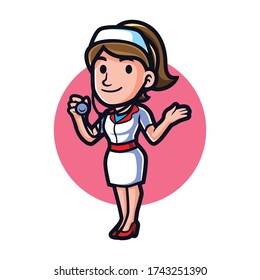 Cartoon Nurse Mascot logo Design