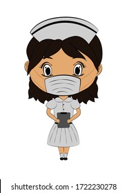 A cartoon nurse with a white background