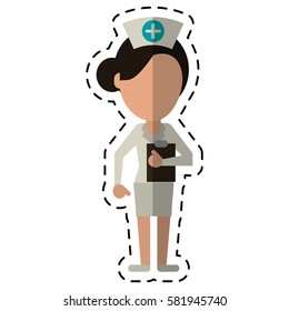 cartoon nurse work hospital clipboard