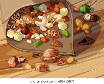 Cartoon Nuts Template