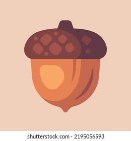 Cartoon oak acorn vector illustration