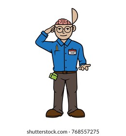 Cartoon Obedient Worker