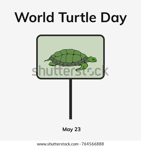 Cartoon ocean turtle. Hand drawn vector stock illustration. Worls turtle day