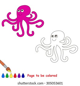 Cartoon octopus to be colored. Coloring page for children.