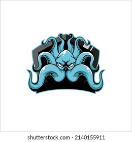cartoon octopus design for your character, mascot, t-shirt and identity