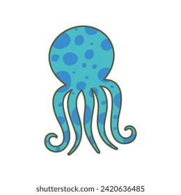 Cartoon Octopus Icon Vector Illustration