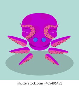 cartoon octopus. icon octopus vector illustration