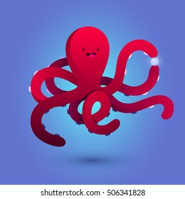 Cartoon octopus with pearl