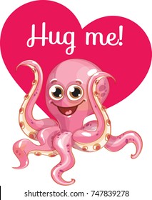 Cartoon octopus ready for a hugging