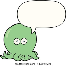 cartoon octopus with speech bubble