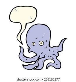 cartoon octopus with speech bubble