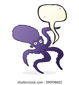cartoon octopus with speech bubble