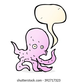 cartoon octopus with speech bubble