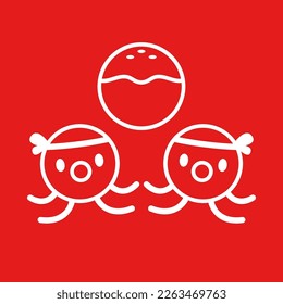 Cartoon Octopus With Takoyaki. Takoyaki is Japanese food. Octopus mascot.