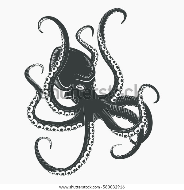 Cartoon Octopus Tentacles Suction Cups Aquarium Stock Vector (Royalty ...