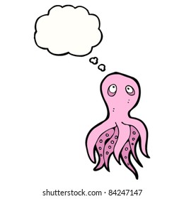 cartoon octopus thinking