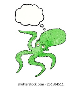 cartoon octopus with thought bubble