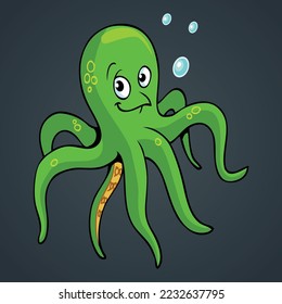 cartoon octopus with vector pro illustration
