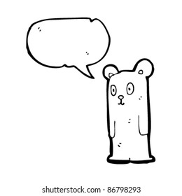 cartoon odd little bear staring