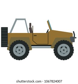 Cartoon off road vehicle illustration on white background