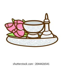 Oferta de dibujos animados para un vector budista