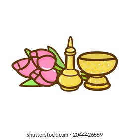Cartoon Offering to Buddhist Vector