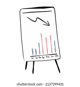Flipchart für Cartoons mit Infografik