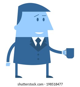 Cartoon Office guy with coffee mug