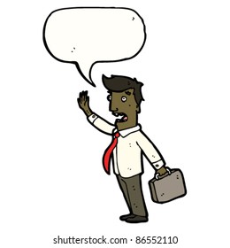 cartoon office guy waving
