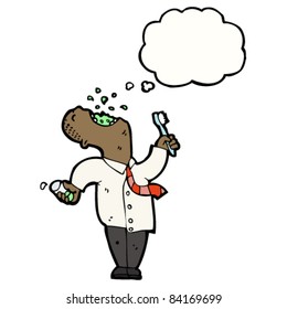 encargado de caricaturas preparándose para trabajar