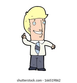 cartoon office man with idea