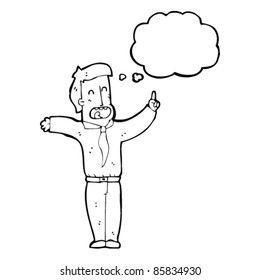 caricaturista con una idea