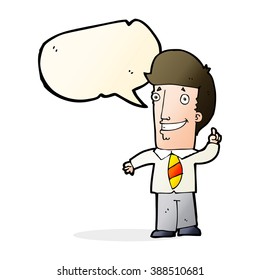 caricaturista con idea con burbuja de habla
