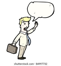 cartoon office man late for work
