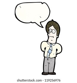 caricaturista con burbuja de habla