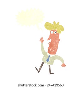 cartoon office man with speech bubble