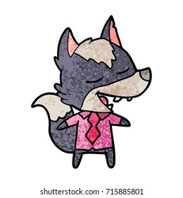 cartoon office wolf laughing