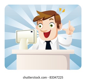cartoon office worker